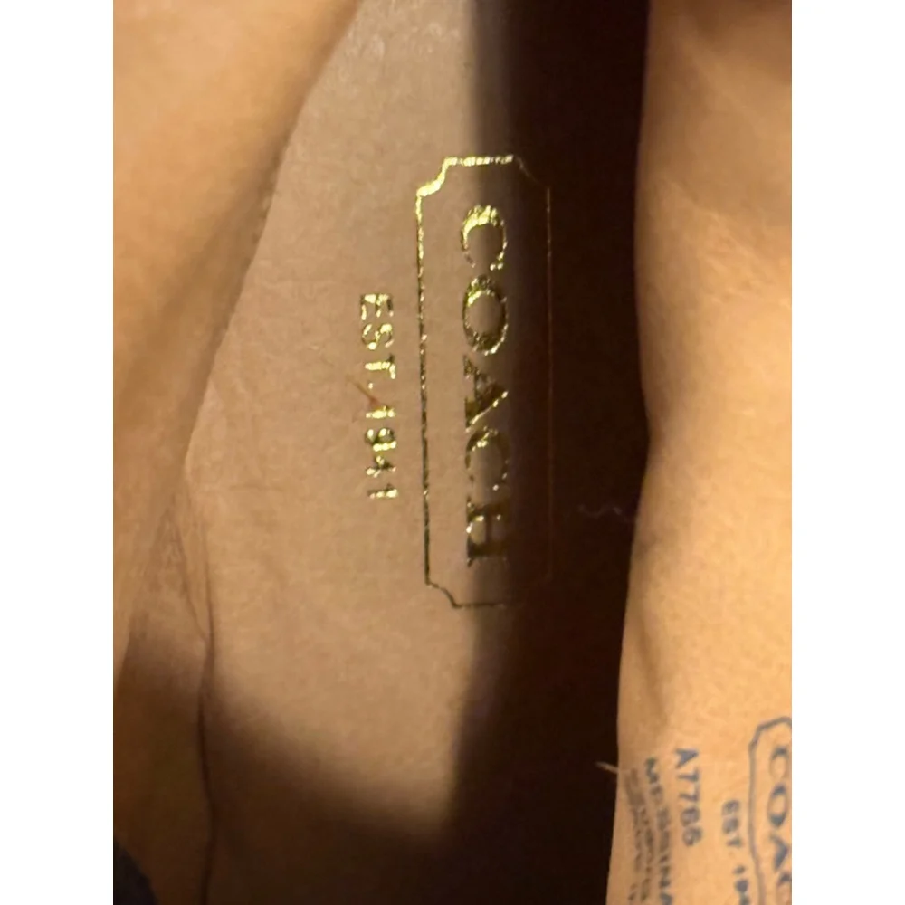 Coach Messina A7765 Brown Leather Signature C Ankle Boots Women’s 7B 4” Heel - Picture 9 of 10